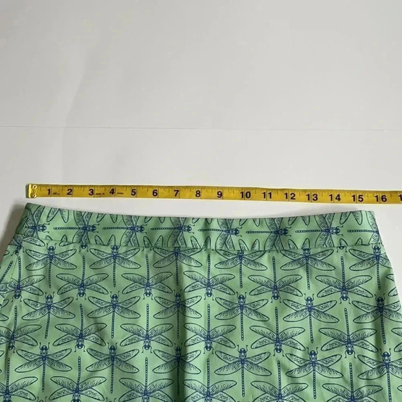 Brooks Brothers Golf Mini Skirt Light Green Dragon Fly Print Women’s 6 Cotton - Picture 6 of 14